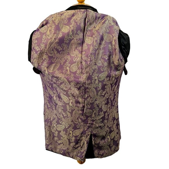 PortoFilo Black Brocade 1 Btn Sport Coat Mens 36 Single Vent Poly Viscose Blend - Picture 6 of 12